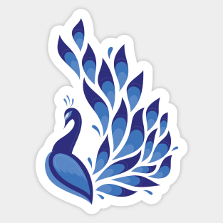 Blue Peacock Sticker